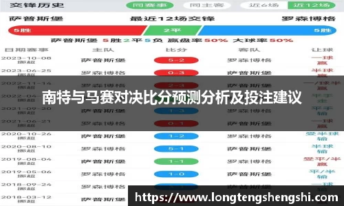 南特与马赛对决比分预测分析及投注建议